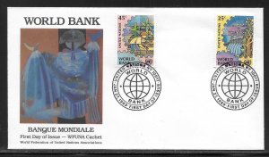 United Nations NY 546-547 World Bank WFUNA Cachet FDC First Day Cover