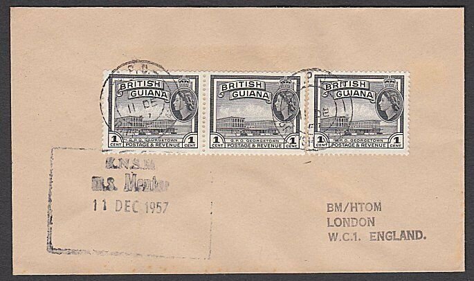 BR GUIANA 1957 ship cover with cachet of MS MENTOR..........................R696