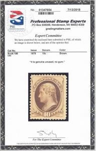 188 F-VF unused ( mint no gum ) PSE cert with Rich color cv $ 875 ! see pic !