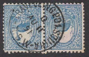 NEW SOUTH WALES 1d pair TRAVELLING PO  1 cds 1891...........................P916