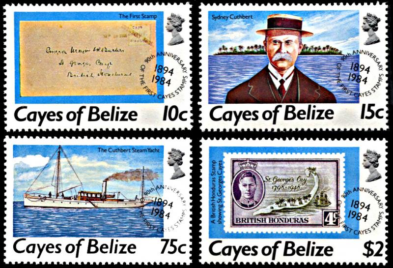 Cayes of Belize 18-21, MNH, 90th Anniversary of Cayes Stamps