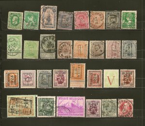 Belgium Collection of 30 Different Used Off Paper Stamps