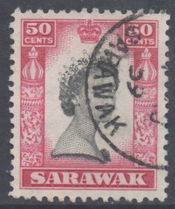 Sarawak Scott 208 - SG199, 1955 Elizabeth II 50c used