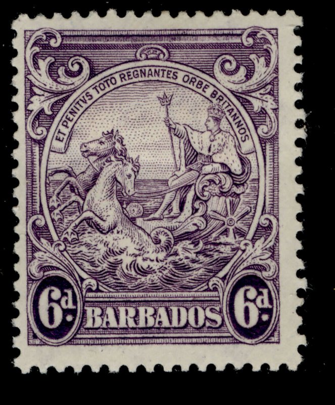 BARBADOS GVI SG254, 6d violet, M MINT.