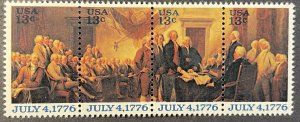 US #1694a (1691-1694) MNH Strip of 4 - 13c July 4, 1776 Anniversary 1976 [R1073]