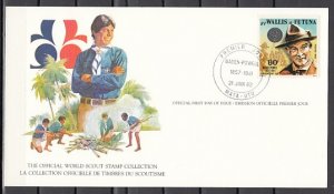 Wallis & Futuna, Scott cat. 287. Scouting Year, Baden Powell. First day Card.