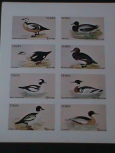 ​STAFFA- LOVELY BEAUTIFUL BIRDS MNH IMPERF SHEET VF-EST.VALUE $14 RARE