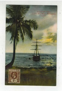 1928 Colombo Ceylon Picture postcard Cover Wellawatts Sunset