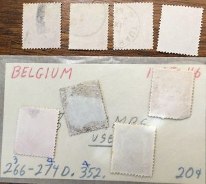 1935-1946 Belgium Set of 8 Stamps 266-274D.352 Used/Cancelled