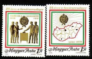 Hungary-Sc#2373-4-unused NH set-Maps-Voters-1975-