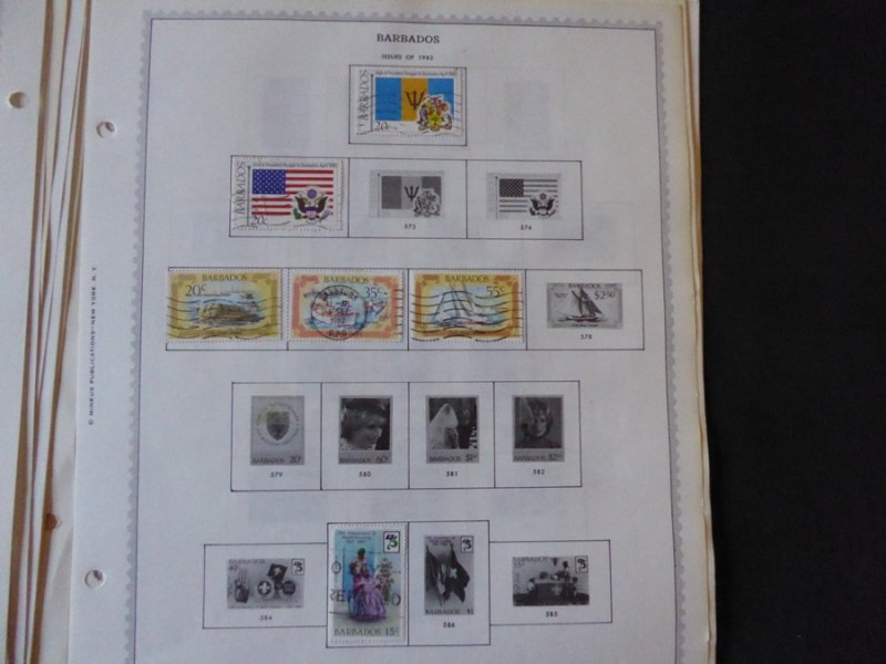 Barbados 1852-1992 Stamp Collection on Scott Album Pages