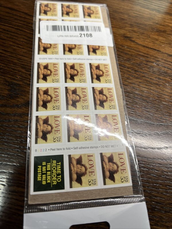 Scott#2960a-1995 Love Cherub MNH BOOKLET pane of 20  Stamps