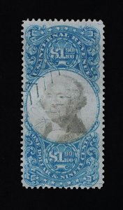 EXCELLENT GENUINE SCOTT #R122 VF-XF 1871 BLUE & BLACK 2ND ISSUE REVENUE #18377 