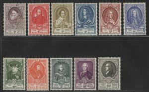 $Belgium Sc#435-445 M/NH/VF part set, missing B514, cv. $121.90