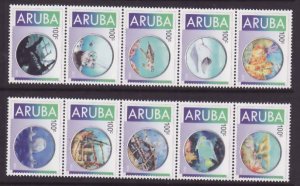 Aruba-Sc#410a-j- id6-unused NH set-Marine Life-Ships-Planes-2012-