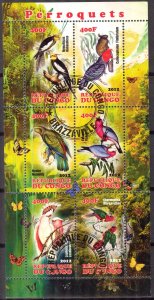 Congo 2012 Birds (3) Parrots sheet Used /CTO Cinderella