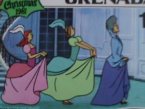 ​DISNEY-GRENADA STAMP-1981 DISNEY-CHRISTMAS-CINDERELLA -STAMP SET VERY FINE