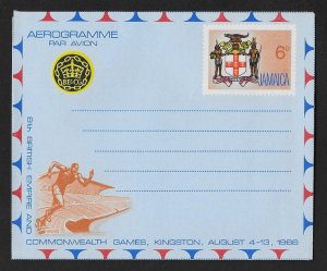 JAMAICA Aerogramme 6d Crest Commonwealth Games 1966 Unused