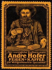 Vintage Germany Poster Stamp Andre Hofer Fig Coffee Provides Good Flavor Economy