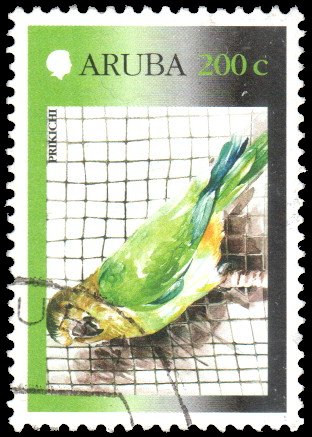 Aruba 203 - Used - 200c Parakeet (2001) (cv $4.00)