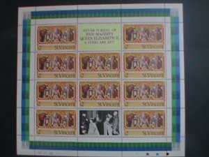 ​ST. VINCENT-1977 SC#494- SILVER JUBILEE OF QUEEN ELIZABETH II- MNH SHEET-VF