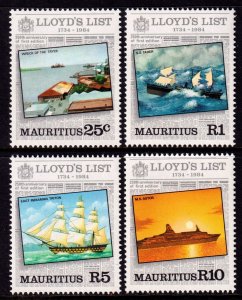 Mauritius 1984 Lloyd's Visit Complete Mint MNH Set SC 587-590