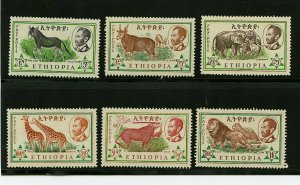 Ethiopia #369-374 (ET516) Complete 1961 Wild animals issue, MNH, VF