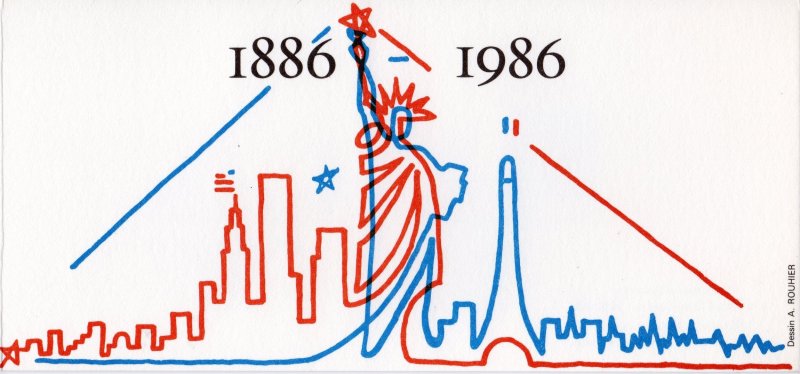 France 1986 Sc#2014 STATUE OF LIBERTY CENT. a very Rare Philatelic Souvenir