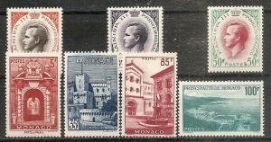 Monaco  423-29 Mint OG 1959 Pictorials/Prince Rainier Defins