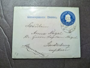 1901 Argentina Folded Memorandum Cover Canada de Gomez to Sonderburg Germany