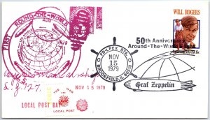 US SPECIAL PICTORIAL POSTMARK COVER ZEPPELIN 50 YEARS LOCAL (ONLY 130 ISSUED) C