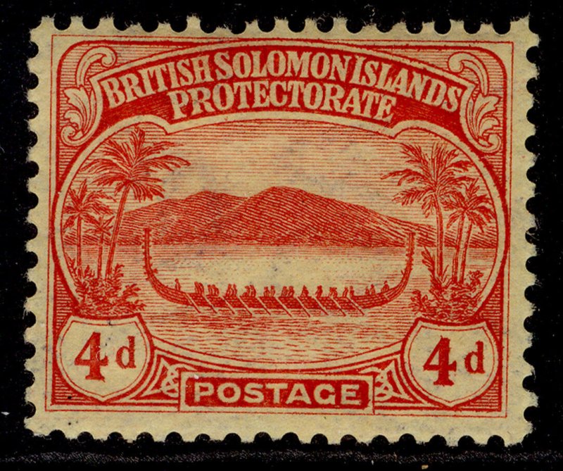 BRITISH SOLOMON ISLANDS GV SG11a, 4d red/yellow, LH MINT.