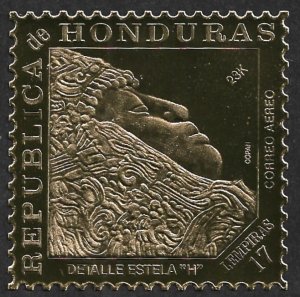HONDURAS 1981 17L GOLD FOIL Stela H Maya Issue MNG