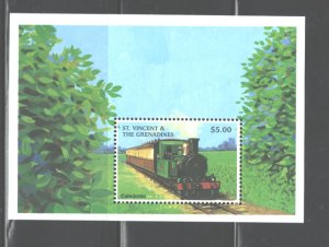 ST. VINCENT & GRENADINES  1998  TRAINS  M.S.  #2599  MNH