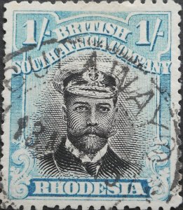 Rhodesia Admiral Die II 1/- p15 with BULAWAYO large crosses (DC) postmark