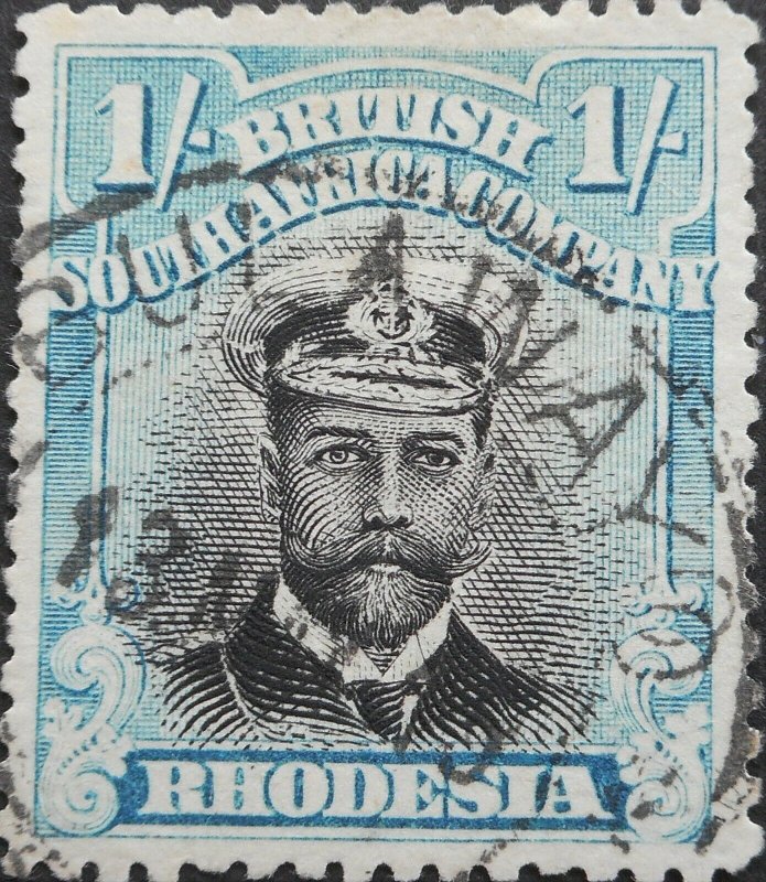 Rhodesia Admiral Die II 1/- p15 with BULAWAYO large crosses (DC) postmark