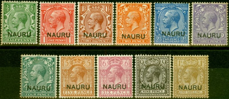 Nauru 1916-23 Set of 11 SG1-12 Fine Mtd Mint