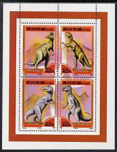 North Korea 2000 Fauna - Dinosaurs perf sheetlet containi...