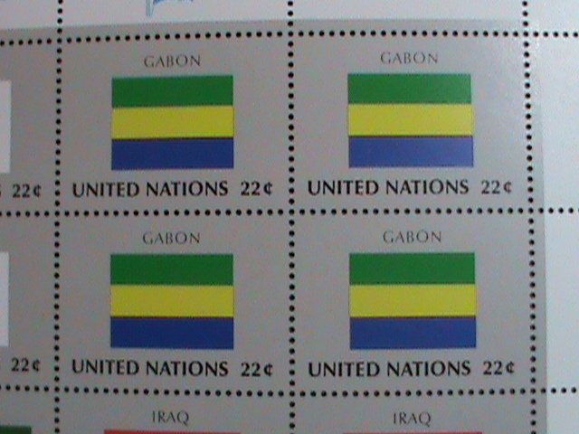 ​UNITED NATION-1987 SC#503-506 U. N. FLAGS SERIES MNH FULL SHEET- VERY FINE