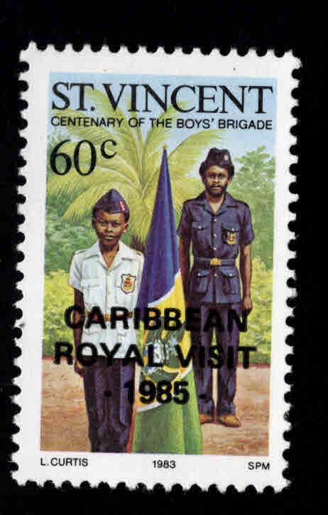 St Vincent Scott 887 MNH** Royal Visit 1985 overprint