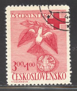 Czechoslovakia Scott B169 Used LH - 1949 Dove Carrying Olive Branch - SCV $1.50