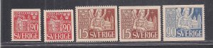 SWEDEN SC# 369-73   FVF/MOG