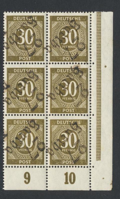 GERMANY - SOVIET ZONE  HARTHA BEZIRK 27  1948, 30pf BLOCK VF NH