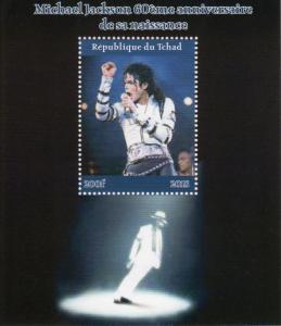 Chad 2018 MICHAEL JACKSON 60th.Anniversary of his Birth S/S#1  Perforated MNH