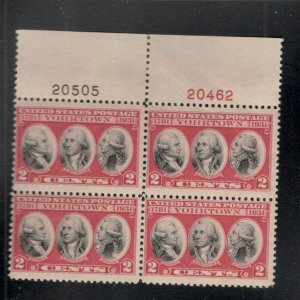 US SCOTT# 703 PLATE# BLOCK OF 4 MH