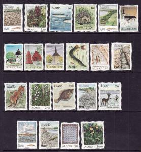 Aland Is.-Sc#34-54-unused NH set-definitives-1989-94-