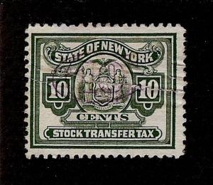 US NY ST131 New York 10c Stock Transfer Stamp Used VG USA