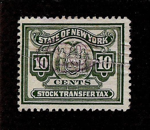 US NY ST131 New York 10c Stock Transfer Stamp Used VG USA