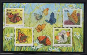 Ireland Sc 1265a 2000 Butterflies stamp souvenir sheet mint NH