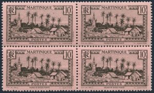 Martinique 138 block/4,MNH.Michel 130. Village of Basse-Pointe,1933.